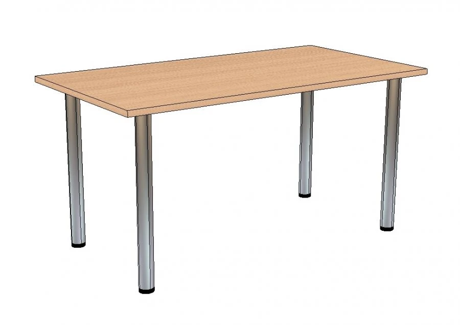 6-Person Dining Table with Chrome Legs 1500*800*760 mm