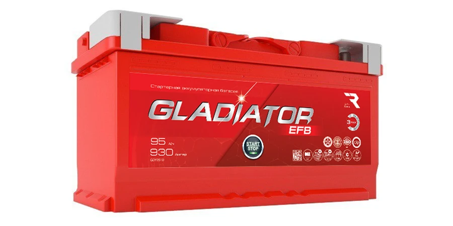 Lead Starter Battery GLADIATOR EFB 6ST-95