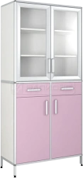 Four-Door Cabinet with Glass and MDF, Model SHM-10KN
