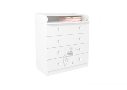 Kids French Chest of Drawers Polini 1580, Amis, White, Art. 0001536.9