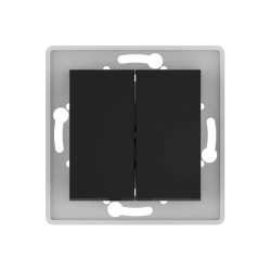 CADUCEUS ALING PRESTIGE Dual Switch 10A, 250V, Black (Soft Touch) - 6006.E1