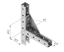 Reinforced Angle SMA 659, 41x107.5x92.5 mm, 4.0 mm Thickness
