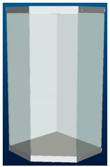 Corner Display Case 1200x1300x2500 mm