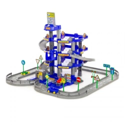 4-Level Parking Garage with Road and Cars (Blue) - Model 44716