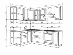 Modular Kitchen Model No. 12 with Adjustable Cabinets