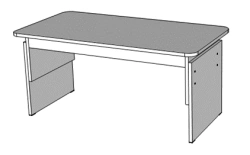 Adjustable Rectangular Table for Two with Tilted Top