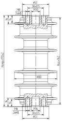 Polymer Insulator OCK 8-20-B01-2 UHL2 (T2) for Electrical Applications