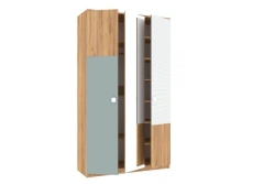 Export Three-Door Wardrobe Modex-Agata LD.530170.000 (Golden Oak/White/Twilight Blue)