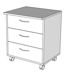 Mobile Cabinet on Wheels, Pull-Out Design