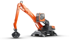 E230WHE Wheeled Excavator-Loader with Grapple and Rotator