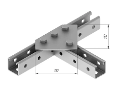 4-Hole Mounting Plate SMA 606, 110x110mm, 5.0mm Thickness, AISI 316L Stainless Steel