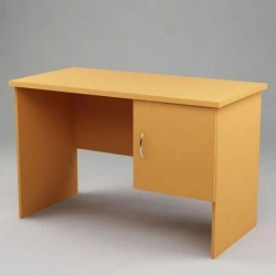 Single Pedestal Writing Desk with Suspended Cabinet