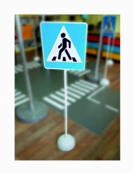 Road Sign Model with Polypropylene Support Stand