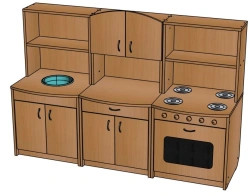 Interactive Play Kitchen Set No.1 for Preschool (H=800/ НИМ17)