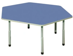 Hexagonal Table with Socket, Adjustable Height, Model StShr
