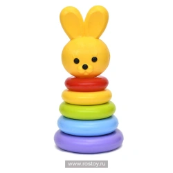 Classic Bunny Pyramid Toy with Five Color Rings