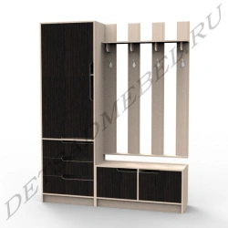 Combined Wardrobe for Hallway with Drawers and Shelves