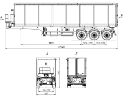 Tri-Axle Dump Semi-Trailer AM9560-05 with CEYLAN AS-1210-225-ST-OV Axles, 12 Ton Capacity