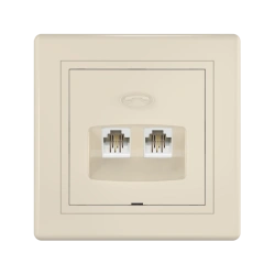 CADUCEUS ALING PRESTIGE Double Telephone Socket 2xRJ12 6P2C Beige, Art. 611.999