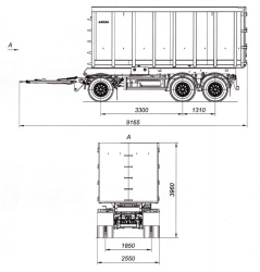 Three-Axle Scrap Transport Trailer 8495-31 with HJD13Y30S18-1840T16-060 Axles, 12 Ton Capacity