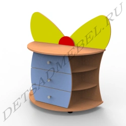 Butterfly Cabinet with Three Drawers and Open Shelves