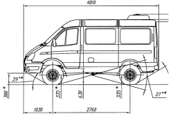 2-Axle All-Wheel Drive Chassis Modification 221717 with Gasoline Engine