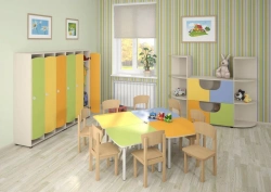 Preschool Furniture Set Made of Laminated Particle Board and Fiberboard