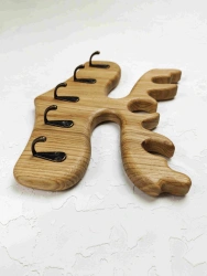Deer Antler Key Holder with 5 Hooks