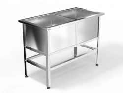 Two-Section Stainless Steel Wash Basin, Model VM-2-U