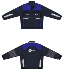 Women's Work Jacket for Mechanical Protection TMХ007 Total Eclipse with Strong Blue Accents