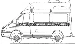 Medical Emergency Vehicle Chassis, Modification 221727, Euro-5 Gasoline Engine