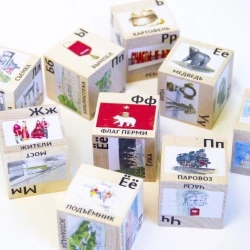 Educational City Blocks Set "Alphabet of Perm" Model N-92