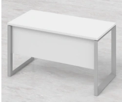 White Work Table with Metal Legs - RAL 9003