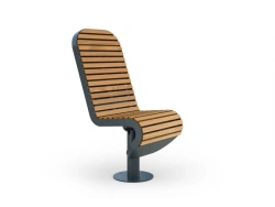 Outdoor Swivel Chair with Backrest - Metal Base
