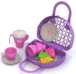 Barbie Tea Set with Pastries (3 Pastries, 3 Cups, 3 Saucers, Teapot with Lid)