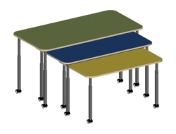 Set of 3 Rolling Tables with Adjustable Height Art. S.03.31