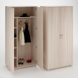 Office Wardrobe with Shelves and Chrome Rod