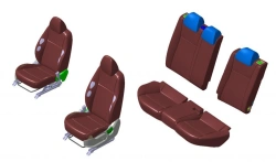 Automotive Seats FB Cross for Solaris KRX: Left Front, Right Front, Rear