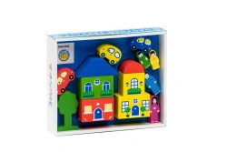Colorful Town Building Set - Blue (14 Pieces) Model 8688-6