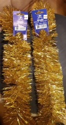 6-Layer Tinsel Decoration, 2M Length, 7CM Diameter, Gold