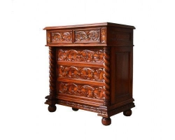 Natural Walnut Veneer Bedroom Chest of Drawers