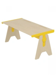 Adjustable Two-Seat Desk for Educational Zones - Yellow