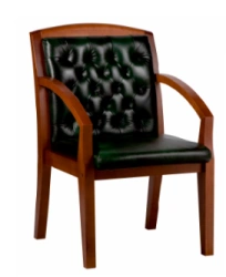 Aesthetic Non-Rotating Chairs with Wooden Frame and Upholstery