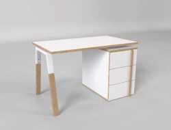 Elegant Metal and Wood Direct Desk with Built-in Drawer Unit SRT2-B