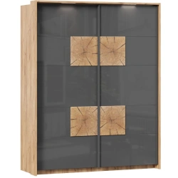 Fiji LD.659100.000 Two-Door Wardrobe (Golden Oak/Anthracite)
