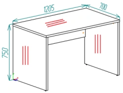 Durable 1200mm MDF Table with Side Supports