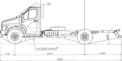 Cargo Truck Chassis, Modification C41R33 with Diesel Engine