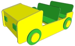 Car-Themed Bench for Play Area FN.MDU.01.41.00.00.00