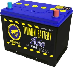 Lead Acid Starter Battery TYUMEN BATTERY 6СТ-75L ASIA
