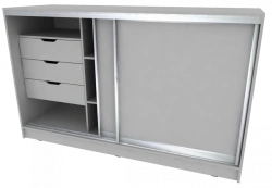 Modular Cabinet with Sliding Doors and Drawers 1800x600x1100 mm